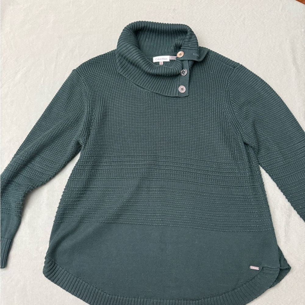 Calvin Klein Teal Cowl Neck Sweater
